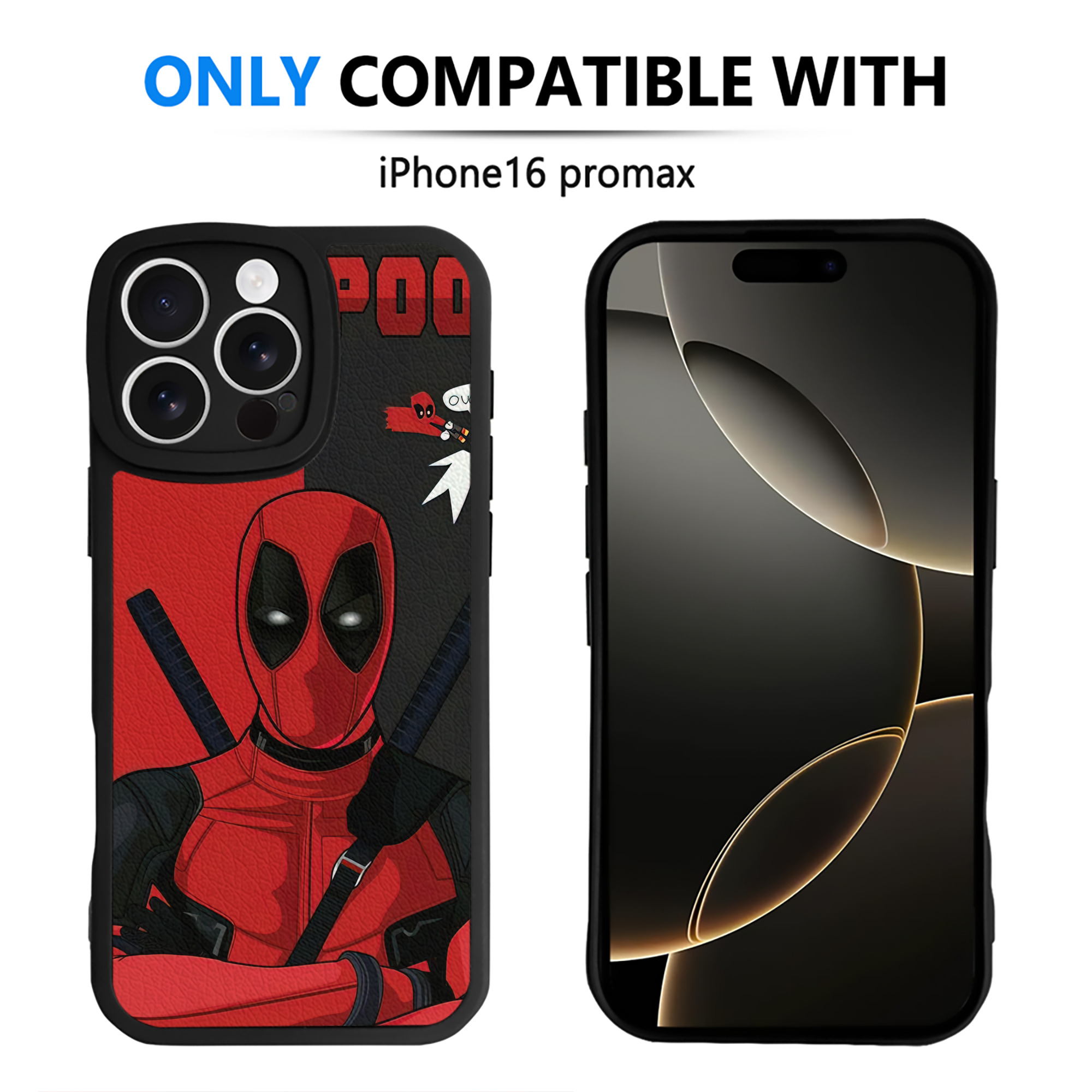 （画像用） Deadpool デッドプール 【iPhone 16シリーズ対応】シリコンスマホケース（レザー調） 材質：シリコン